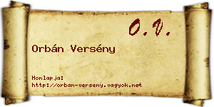 Orbán Versény névjegykártya